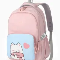 Рюкзак школьный &laquo;Котик&raquo;, для девочки, 33&times;14&times;47 см, розовый