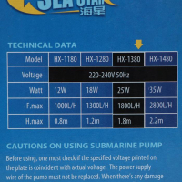 Помпа аквариумная Sea Star HX-1380, 1800 л/ч, 25 Вт, высота подъема воды 1,8 м