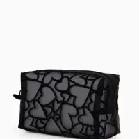 Косметичка дор Сердца 17,5*9*11, отд на молнии, черный Косметичка дор Сердца 17,5*9*11, отд на молнии, черный