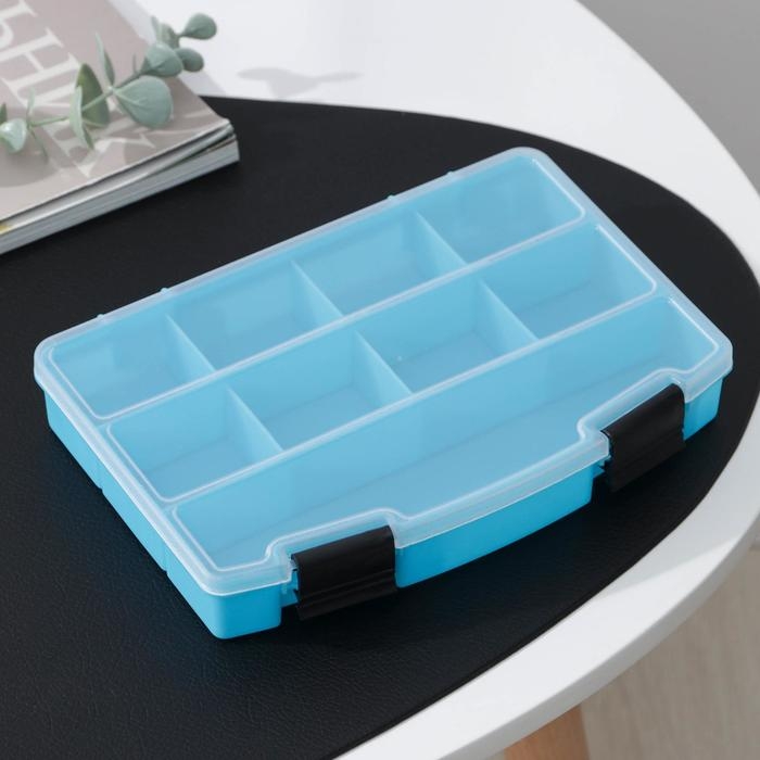 Органайзер пластиковый для хранения, 9 отделений, 19×13×3 см, цвет МИКС