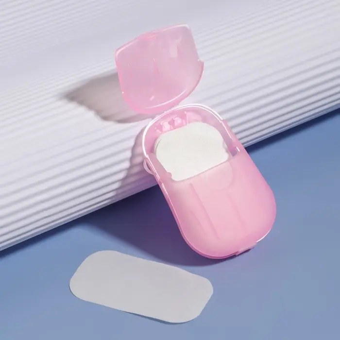 Мыло листовое, в пластинах, 18 (± 2) шт., в футляре, розовое