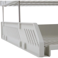 Лоток горизонтальный для бумаг Deli E9208 набор 2шт на металл.стерж серый