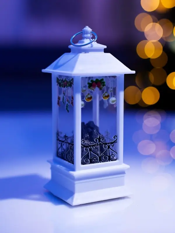 Светодиодная фигура &laquo;Камин с носками&raquo; 5.5&times;13&times;5.5 см, пластик, от батареек AG13&times;3, свечение тёплое белое