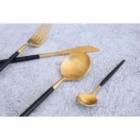 Столовые приборы Magistro &laquo;Фолк&raquo;, 4 предмета, нержавеющая сталь, золотистые, чёрные