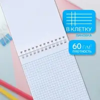 Блокнот &laquo;Влад А4&raquo;, А6, 40 листов, на гребне, обложка из мелованного картона, УФ-лак, плотность 60 г/м&sup2;, МИКС