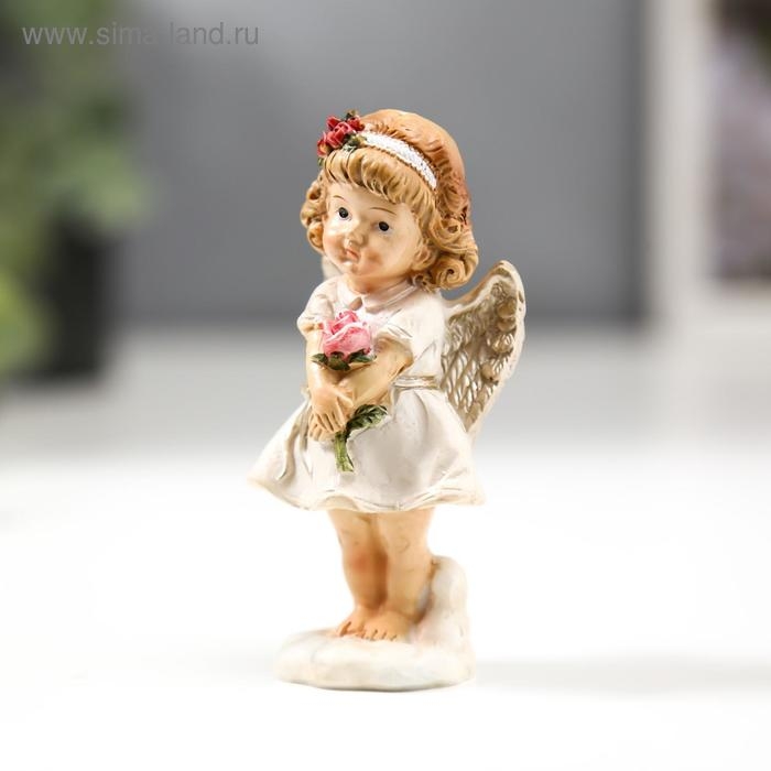 Сувенир полистоун Сувенир полистоун "Ангелочек-девочка с пухлыми щечками с книгой/розой" МИКС 9х3,5х3,5 см