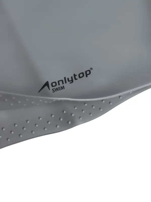Шапочка для плавания взрослая ONLYTOP, для длинных волос, силиконовая, обхват 54-60 см, серая
