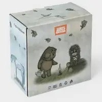 Кофейная пара КОРАЛЛ &laquo;Ёжик в тумане&raquo;, 210 мл, фарфор, белая