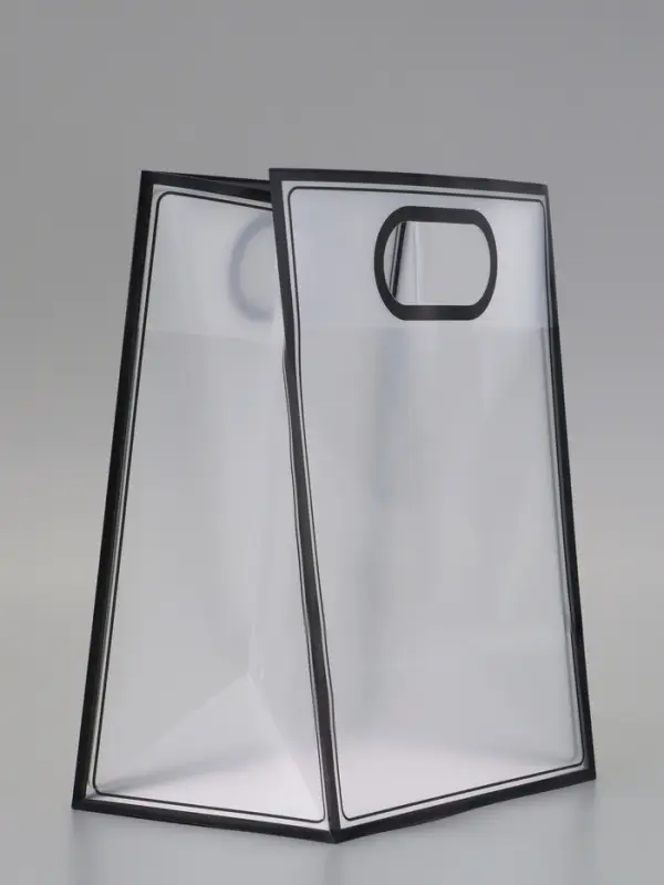 Пакет ПП с вырубной ручкой, прозрачный, 30&times;23&times;15 см, чёрный