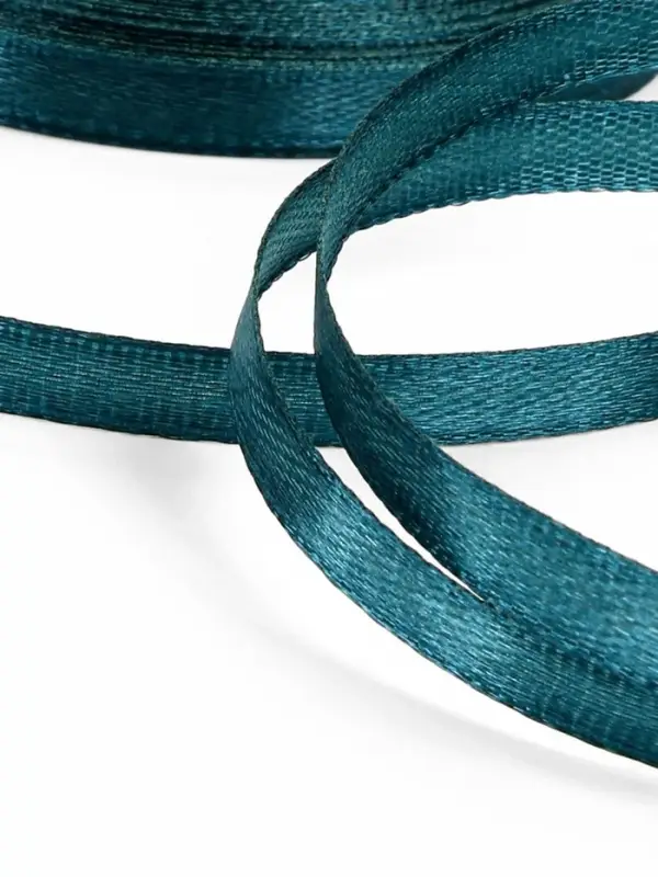 Лента атласная, 6 мм, 23±1 м, тёмно-бирюзовая №62 Лента атласная, 6 мм, 23±1 м, тёмно-бирюзовая №62