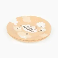 Тарелка одноразовая бумажная «С Днём рождения», бежевая, 18 см
