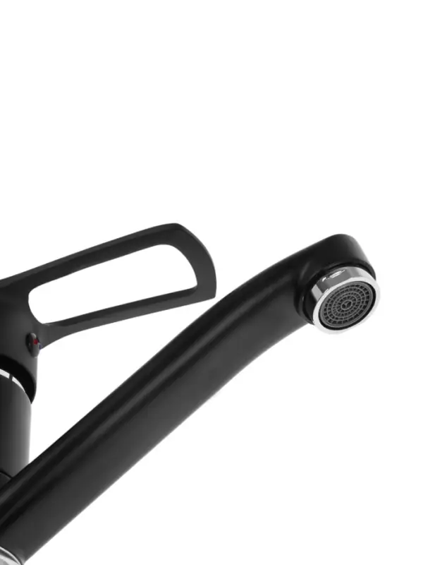 Смеситель для кухни ZEIN Z3823, однорычажный, длина излива 15 см, картридж 35 мм, черный