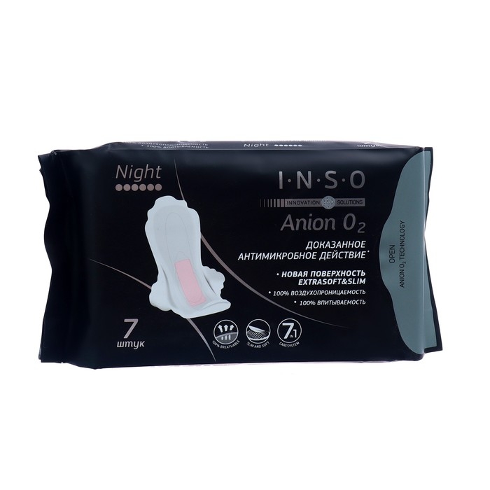 Прокладки гигиенические Inso Anion O2 Night, 7 шт. Прокладки гигиенические Inso Anion O2 Night, 7 шт.