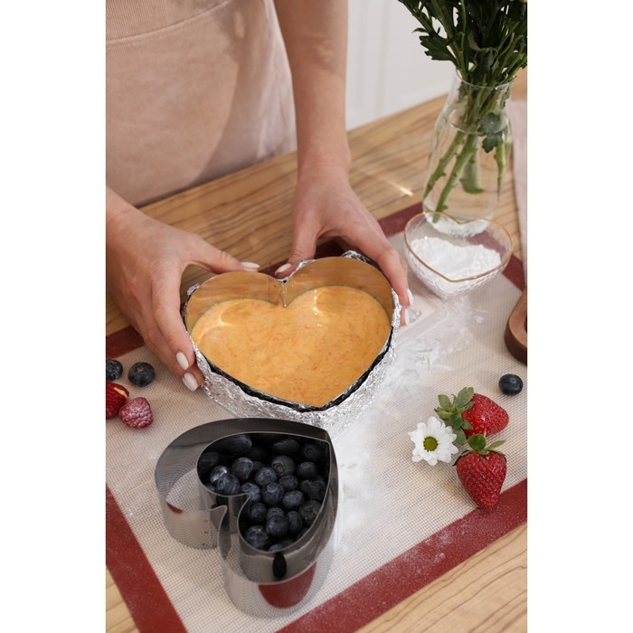 Набор форм для выпечки и выкладки «Сердце», 14×16×5 см, нержавеющая сталь, 3 шт. Набор форм для выпечки и выкладки «Сердце», 14×16×5 см, нержавеющая сталь, 3 шт.