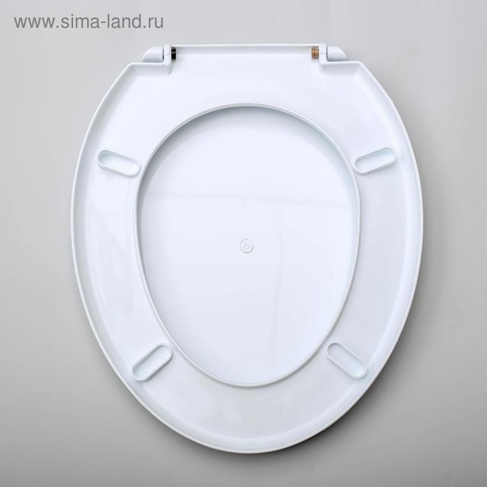 Сиденье для унитаза «Декор. Капли», 44,5×37,5 см, с крышкой, белое Сиденье для унитаза «Декор. Капли», 44,5×37,5 см, с крышкой, белое