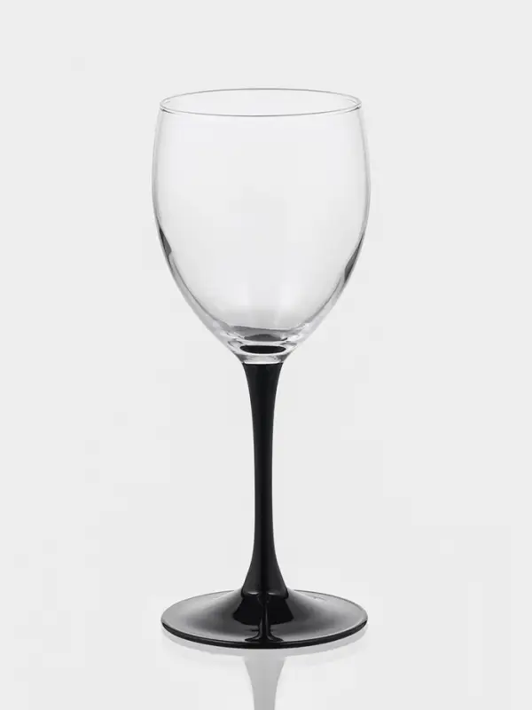 Бокалы для вина Luminarc Domino, 350 мл, размер одного бокала 7.5&times;20.5 см, набор 6 шт., стекло, прозрачные, чёрная ножка