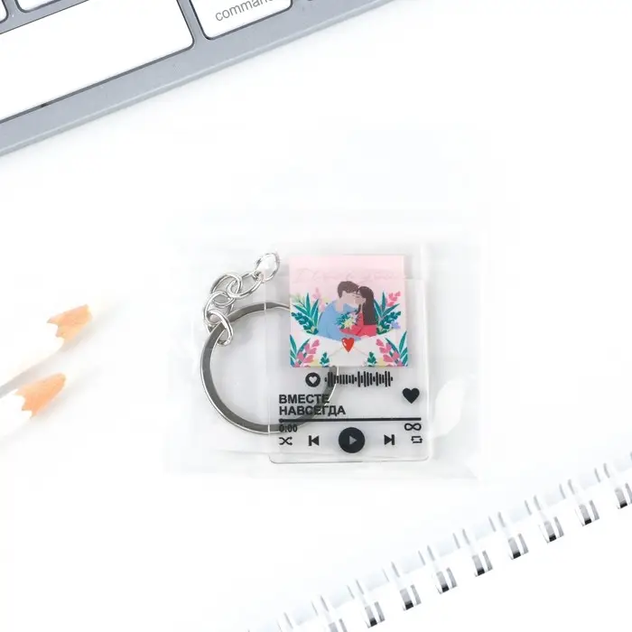 Брелок для ключей акриловый плеер «Вместе навсегда», 3,5 х 10 см Брелок для ключей акриловый плеер «Вместе навсегда», 3,5 х 10 см
