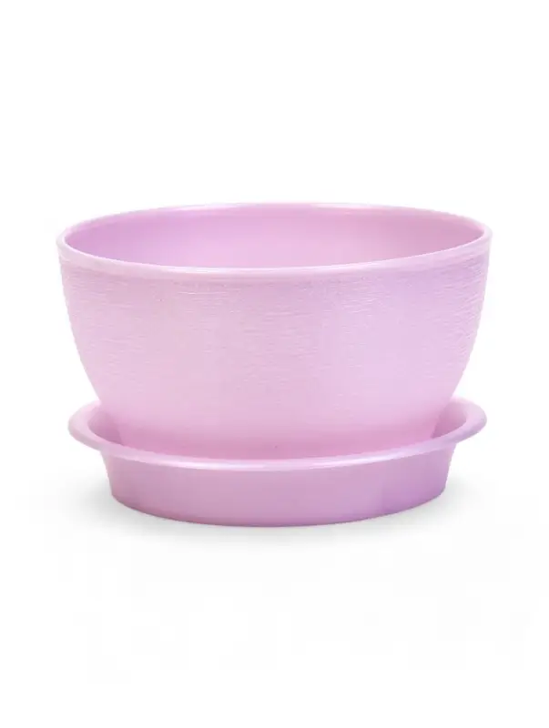 Горшок для цветов с поддоном 0,5 л d12,5см h7 см "Фиалочка" сиреневый
