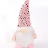 Игрушка новогодняя свет &laquo;Гном в розовом колпаке с пайетками&raquo;, 3хААА, 10&times;30 см