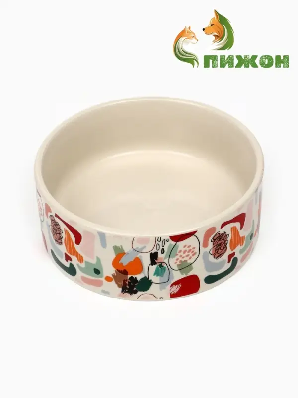 Миска &laquo;Цветные пятнышки&raquo;, 250 мл, 11.5&times;11.5&times;4.5 см, керамика, бежевая