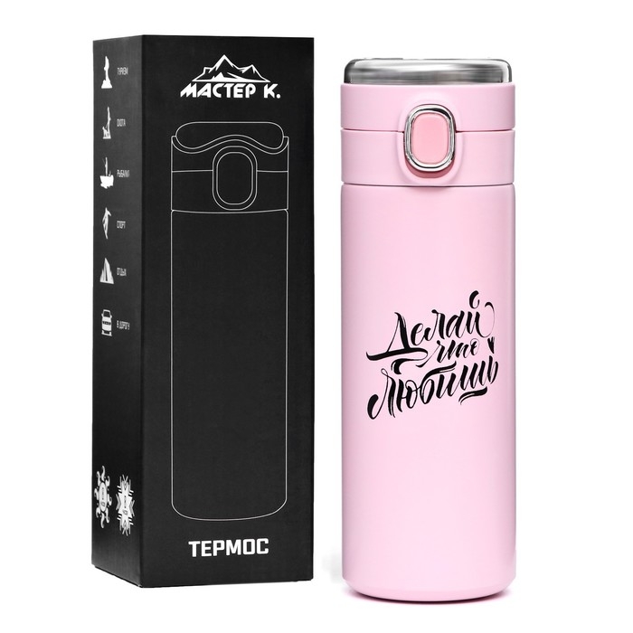 Термос, 400 мл, Simple "Делай", сохраняет тепло 8 ч с термометром 20.5 х 6.3 см