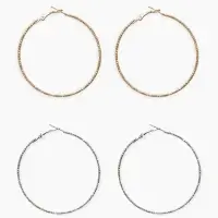 Серьги-кольца &laquo;Рельеф&raquo;, миксы, d=5.7 см