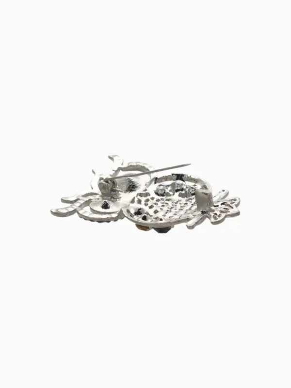 Брошь &laquo;Филин&raquo;, синяя, золотой в серебре