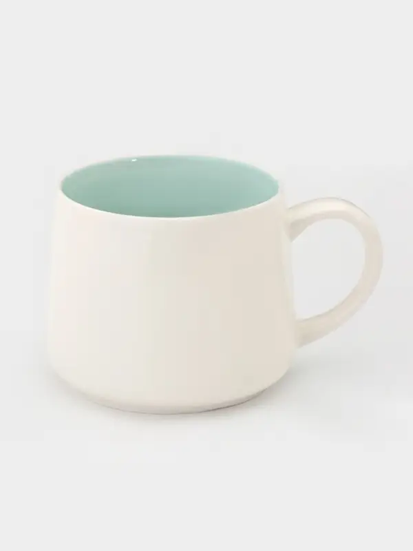 Кружка Доляна &laquo;Котик&raquo;, 360 мл, керамика, белая, бирюзовая