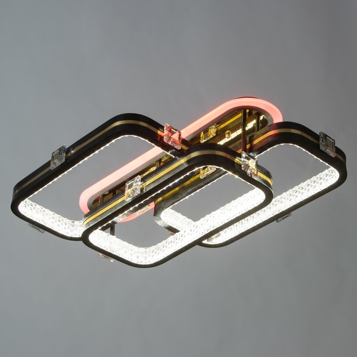 Люстра с ПДУ Люстра с ПДУ "Тильда" 3хLED 132Вт 3000-6000К RGB черный золотой 70х42х16см