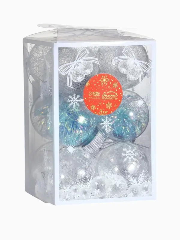 Ёлочные игрушки &laquo;Калейдоскоп&raquo;, шары новогодние, d=6 см, набор 12 шт., МИКС