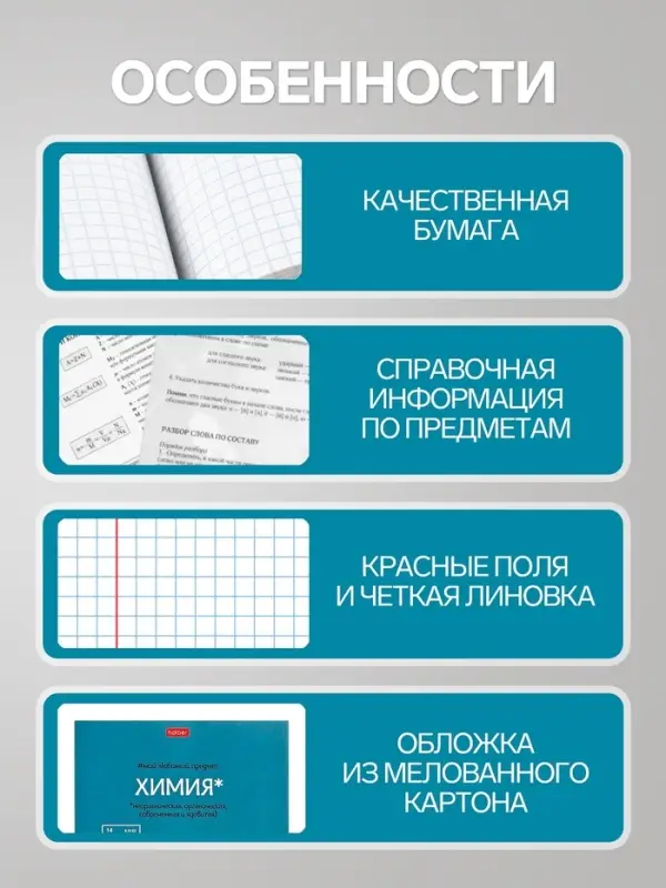 Предметная тетрадь по химии Hatber &laquo;Мой любимый предмет&raquo;, 48 листов, в клетку, со справочным материалом, обложка из мелованного картона