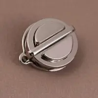 Застёжка для сумки, 3×3 см, цвет серебряный