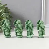 Набор фигурок 4 шт. &laquo;Ганеша&raquo;, полистоун, зелёный, 2.8&times;4&times;6.2 см