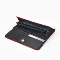 Кошелёк женский на магните, 19.5&times;2.5&times;9 см, лаковый, красный