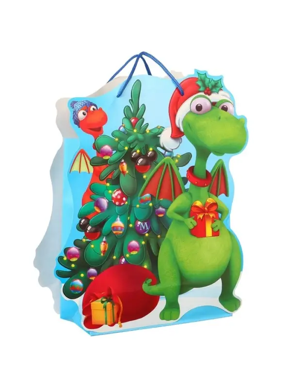 Пакет подарочный «Новый год» 23×27×11.5 см, Микки Маус и Дракон Пакет подарочный «Новый год» 23×27×11.5 см, Микки Маус и Дракон