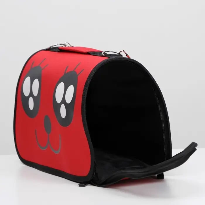 Сумка - переноска для животных &laquo;Весёлый жук&raquo;, размер M, 45&times;21&times;27 см, красная
