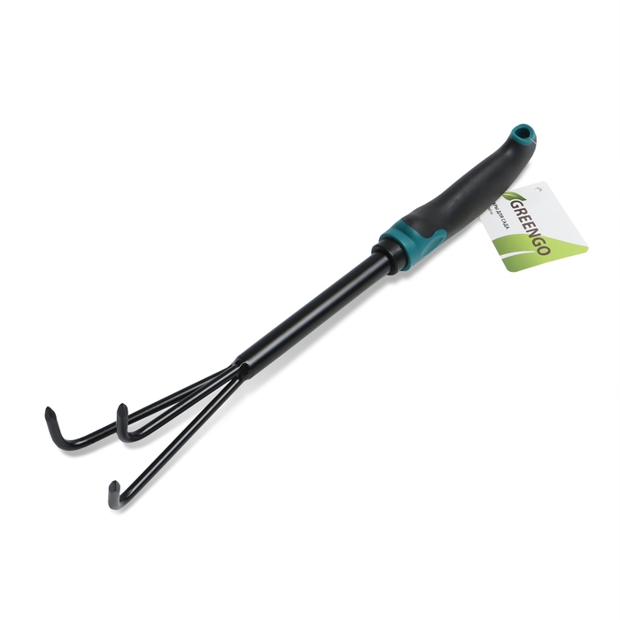 Рыхлитель Greengo, длина 36 см, 3 зубца, эргономичная прорезиненная ручка Рыхлитель Greengo, длина 36 см, 3 зубца, эргономичная прорезиненная ручка