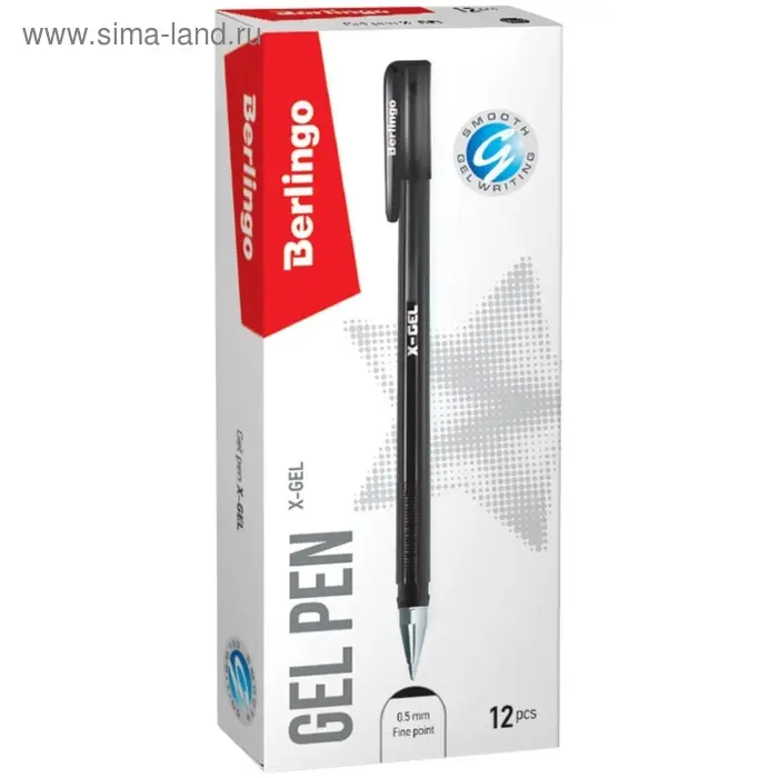 Ручка гелевая Berlingo. X-Gel, чёрный стержень, узел 0.5 мм