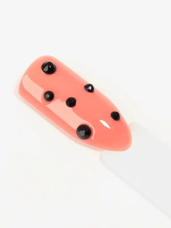 Стразы для декора, круглые, разноразмерные, чёрные