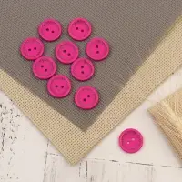 Набор нашивок из дерева Hand made with love, 2×2 см, 10 шт., ярко-розовый