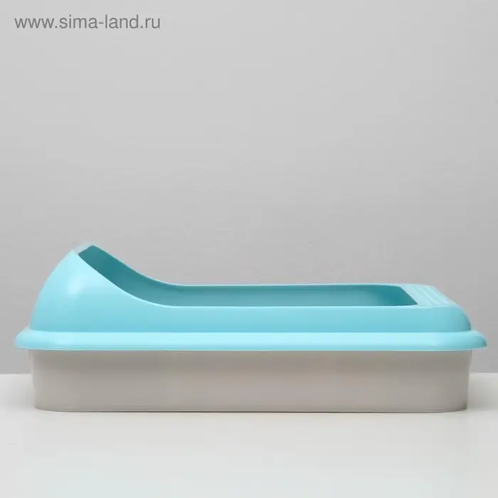 Туалет &laquo;Мур-мяу&raquo; для кошек, 44&times;34&times;10 см, с рамкой, голубой