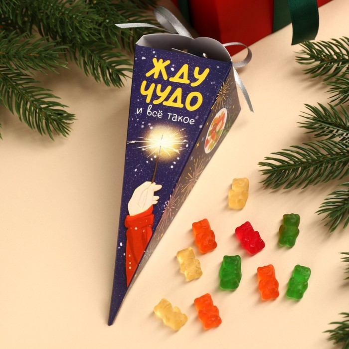 Мармеладные мишки «Жду чудо» в коробке-морковке, 100 г. Мармеладные мишки «Жду чудо» в коробке-морковке, 100 г.