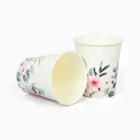 Стакан одноразовый бумажный &laquo;Цветы&raquo;, 250 мл