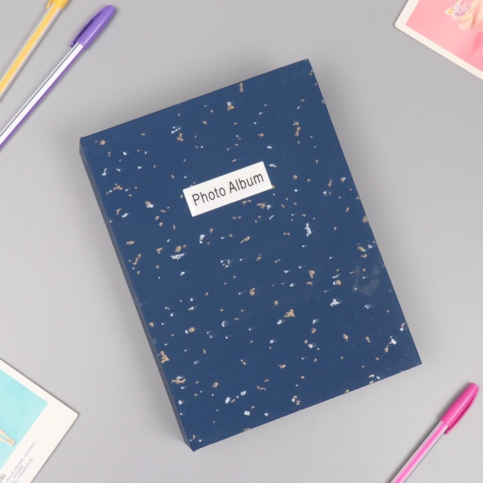 Фотоальбом на 200 фото 10х15 см Фотоальбом на 200 фото 10х15 см "В крапинку" матовый, синий 6,5х17,5х23 см