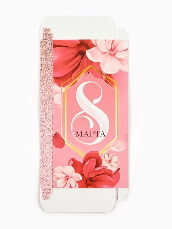 Коробка для шоколада, кондитерская упаковка, &laquo;8 марта&raquo;, с окном, 17.3&times;8.8&times;1.5 см