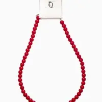 Бусы нить, шар №8, красные, L=43 см