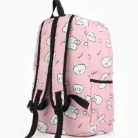 Рюкзак школьный &laquo;Мишки&raquo; для девочки, с пеналом, 3 кармана, 28&times;12&times;43 см, розовый