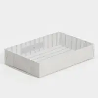 Кондитерская упаковка, коробка для макарун с пластиковой крышкой, Just for you, 18&times;12&times;3.5 см