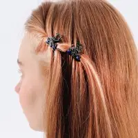 Крабик для волос &laquo;Чёрный с камешками&raquo;, 2.5 см, чёрный