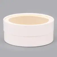 Набор круглых подарочных коробок с окном, завальцованные, белые, набор 8 шт., 15×6 см